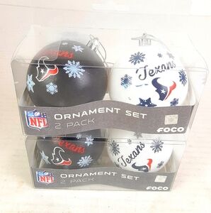🛍FOCO Houston Texans 2 (2-Packs) Home and Away Ball Christmas Ornaments